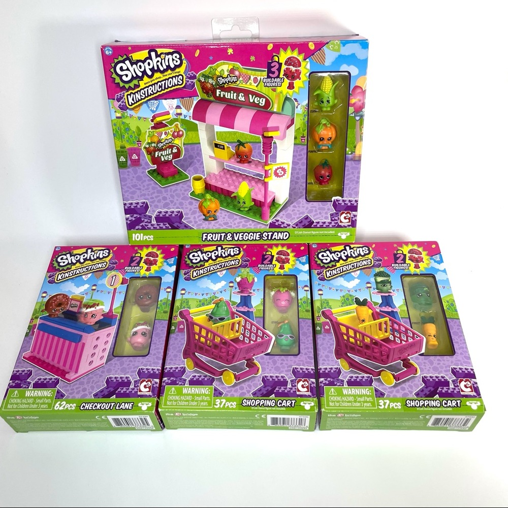 Shopkins Kinstructions 4 Sets Shopping Cart Fruits